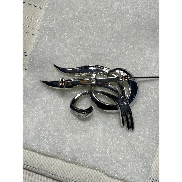 Vintage silver toned fronds brooch pin - Picture 6 of 7